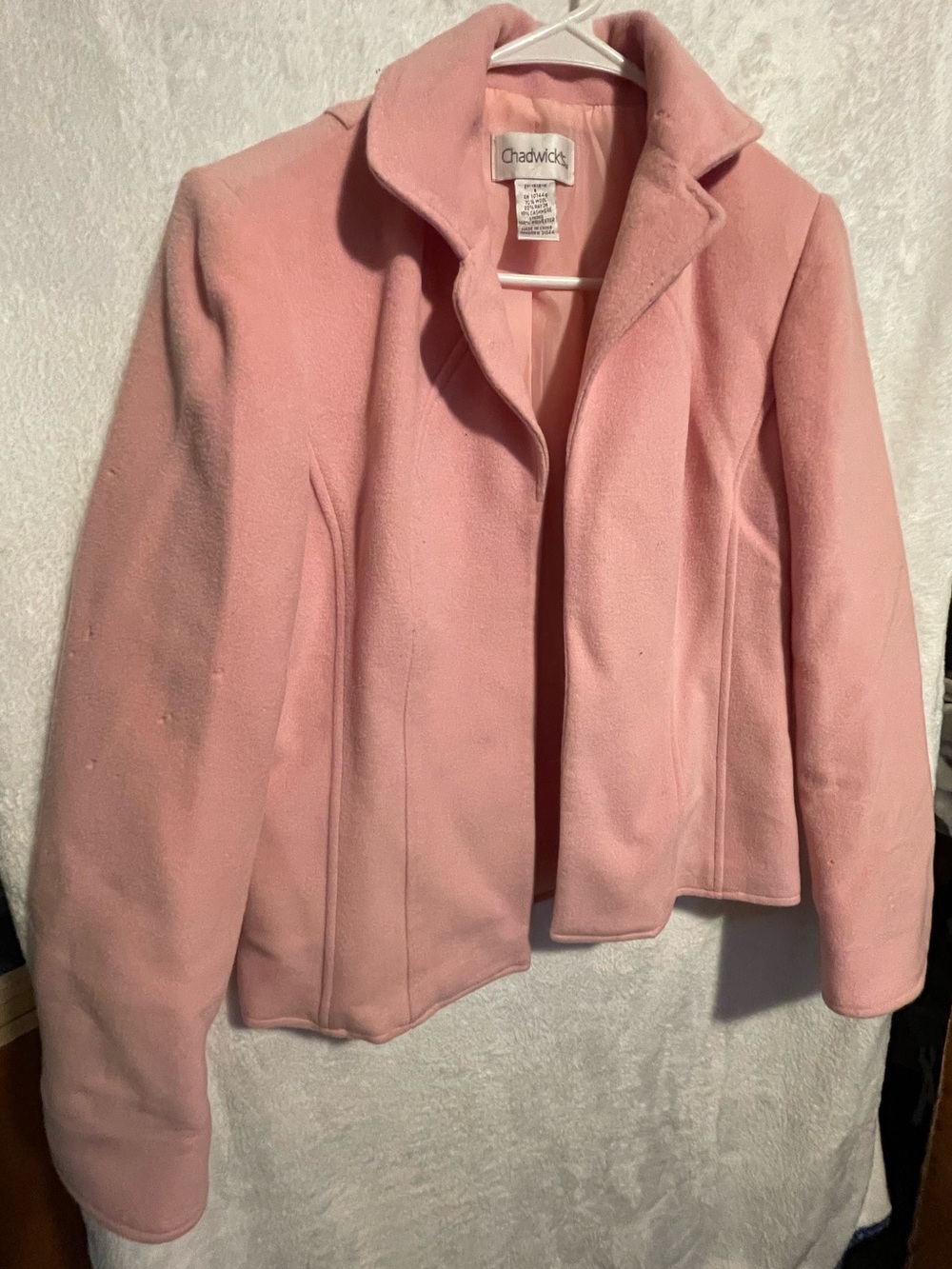 Chadwicks Blush Pink Tailored Wool-Blend Blazer Jacket